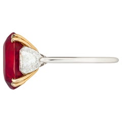 Anello di rubino rosso ovale VIVID certificato GRS da 3 carati in oro giallo 18k