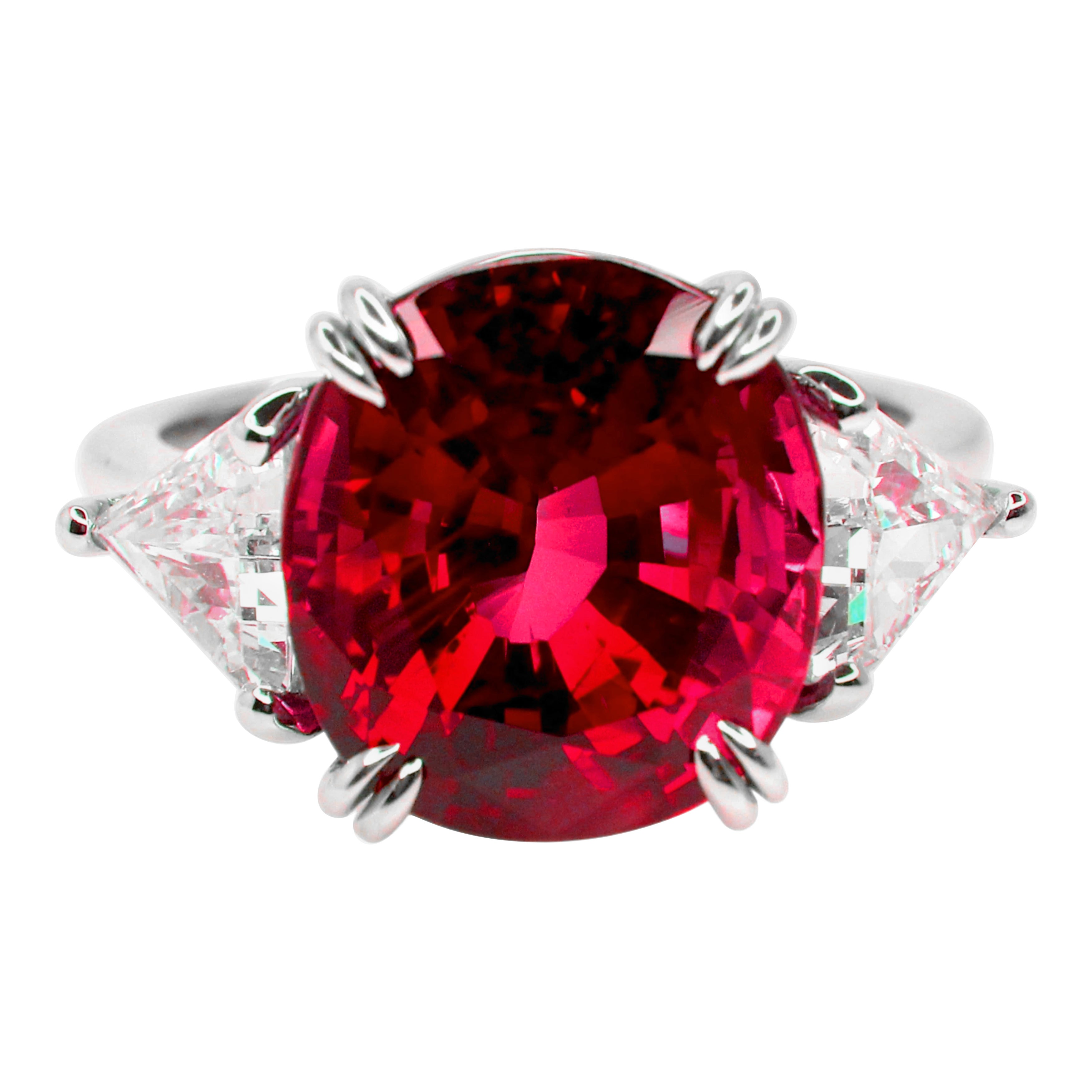 GRS Certified 3 Carat Purplish Red NO HEAT Bague diamant rubis en vente