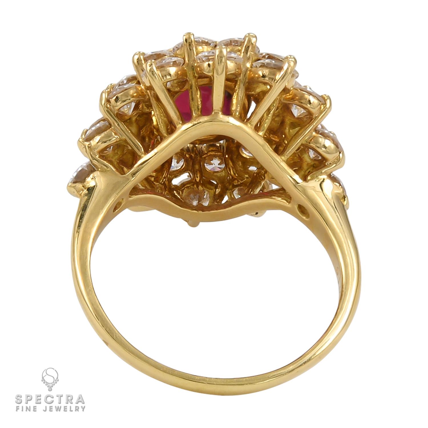 Women's Spectra Fine Jewelry Certified 3.01 Carat Ruby Diamond Ring For Sale