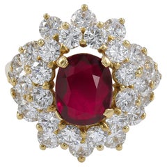 Spectra Bague en diamants et rubis certifié de 3,01 carats, bijouterie d'art