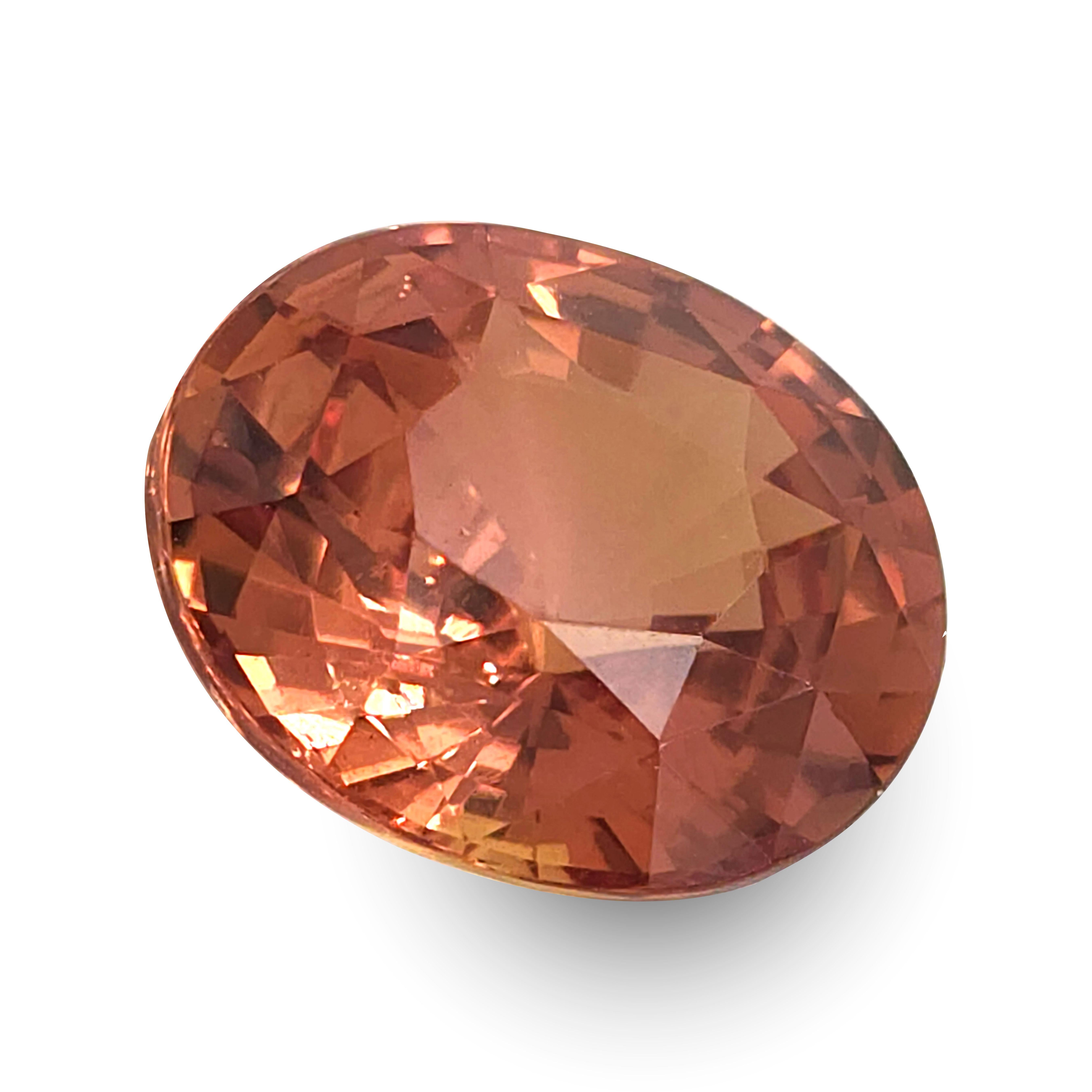 GRS Certified 3.01 Carats Unheated Orange Sapphire  In New Condition For Sale In Los Angeles, CA