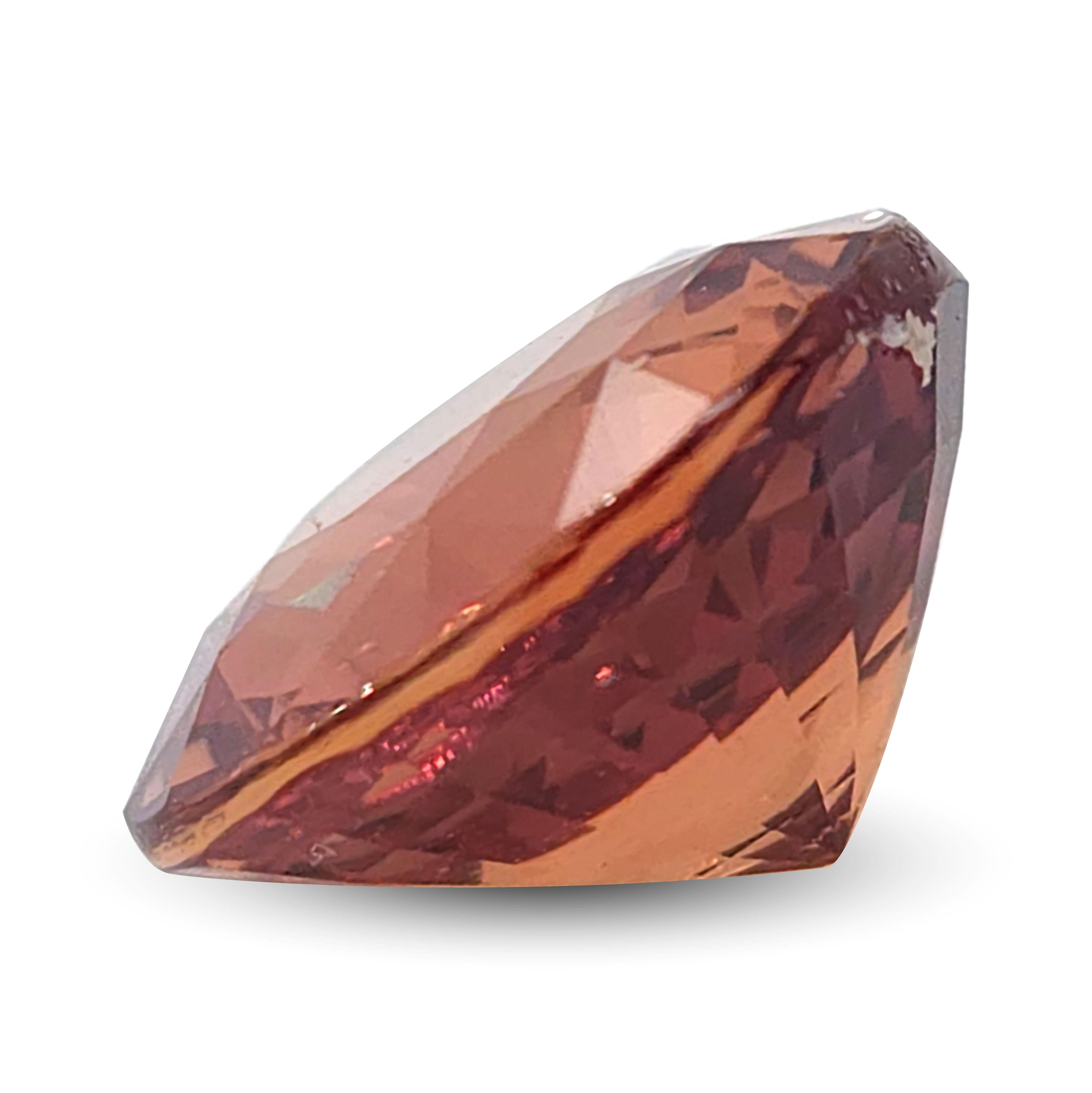 Women's or Men's GRS Certified 3.01 Carats Unheated Orange Sapphire  For Sale