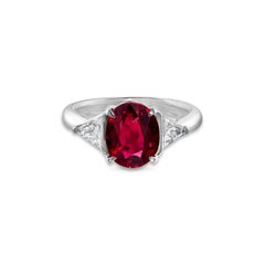 Bague en rubis sang de pigeon certifié GRS de 3,02 carats avec diamants