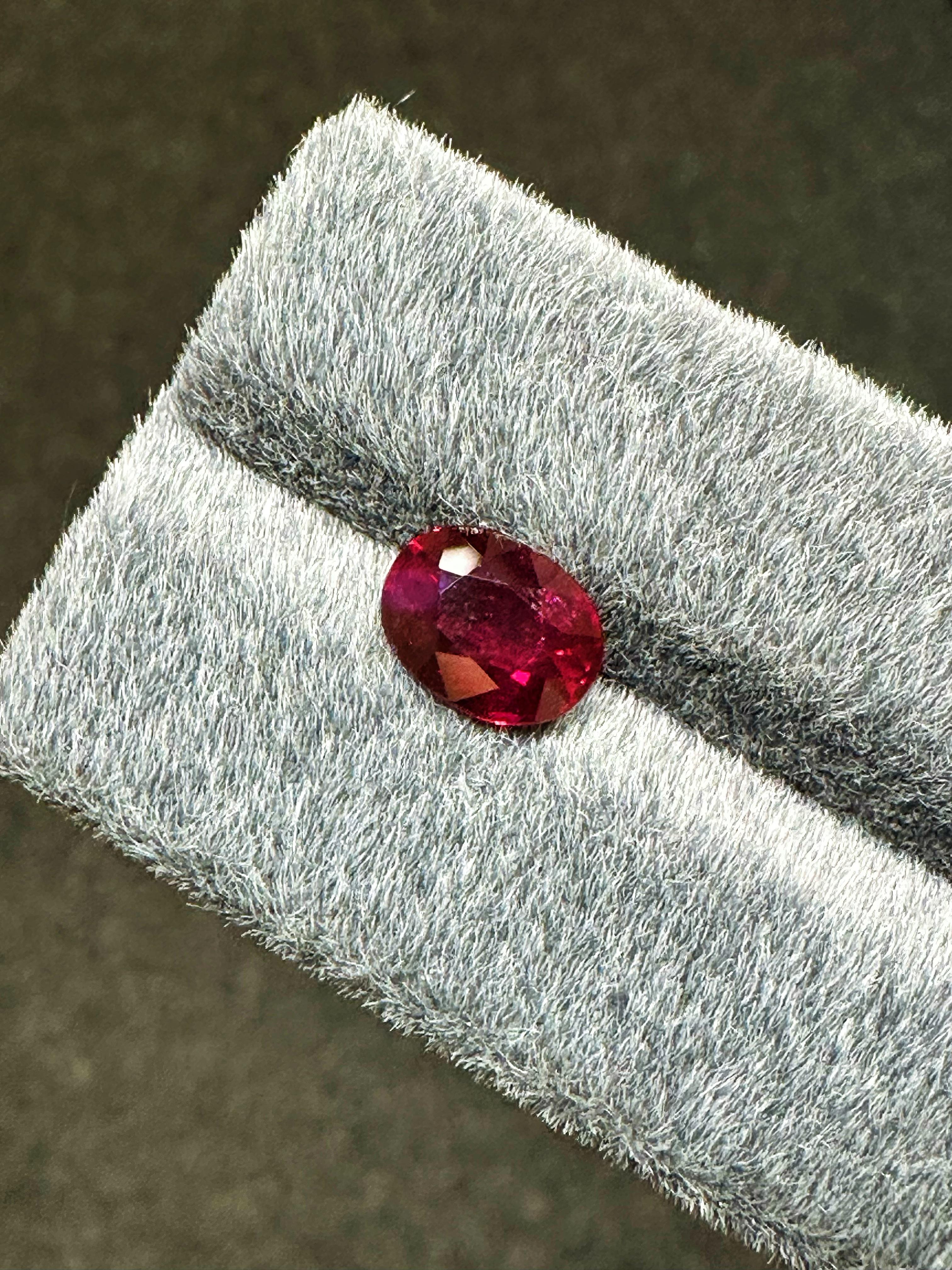 Women's or Men's GRS Certified 3.03 Carat Natural Unheated Mozambique Ruby Loose Stone For Sale