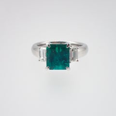 GRS Certified 3.13 ct Muzo "Vivid Green" Colombian Emerald Ring