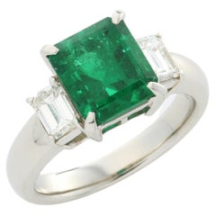 GRS Certified 3.13 ct Muzo "Vivid Green" Colombian Emerald Ring