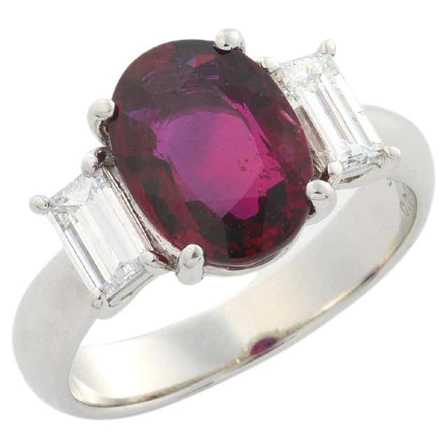 GRS Certified 5.03 Carat Pigeon Blood Ruby Ring with Diamonds For Sale ...