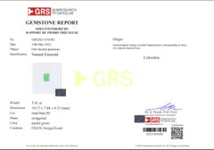 GRS Certified 3.41 Carat Colombian Minor Oil Emerald Three-Stone Ring