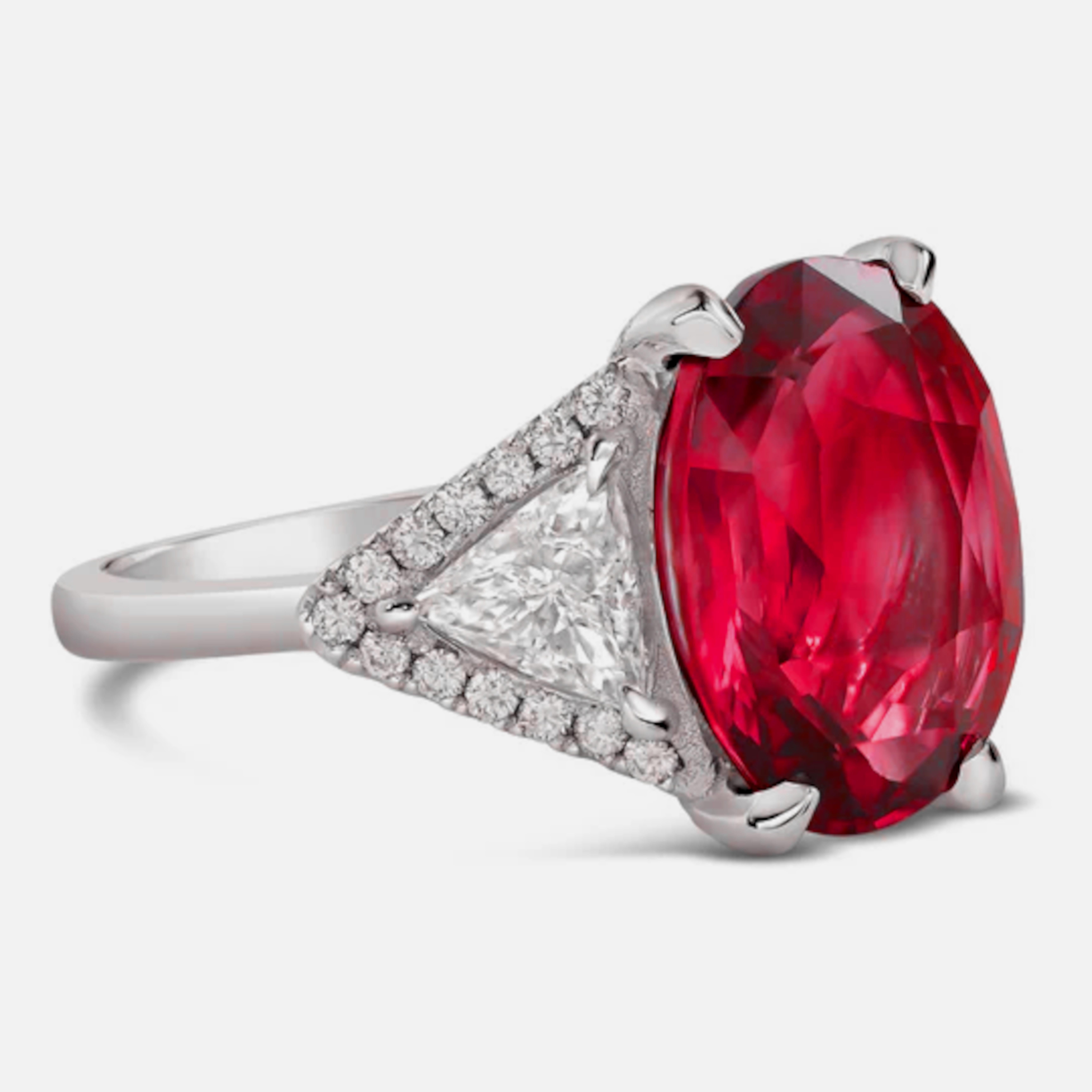 Contemporaneo Anello con diamante rubino certificato GRS da 3,53 carati del Mozambico NO HEAT in vendita