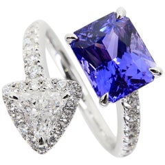 GRS Certified 3.54 Carat Ceylon No Heat Violet Sapphire 
Diamond Cocktail Ring