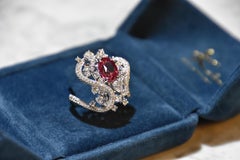 GRS Certified 3.6 Carat Unheated Pink Sapphire Ring from Sri Lanka