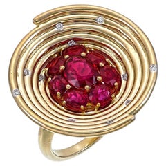 GRS Certified 3.64 Carat Burmese Ruby Diamond No Heat Pigeon Blood Ring in Gold