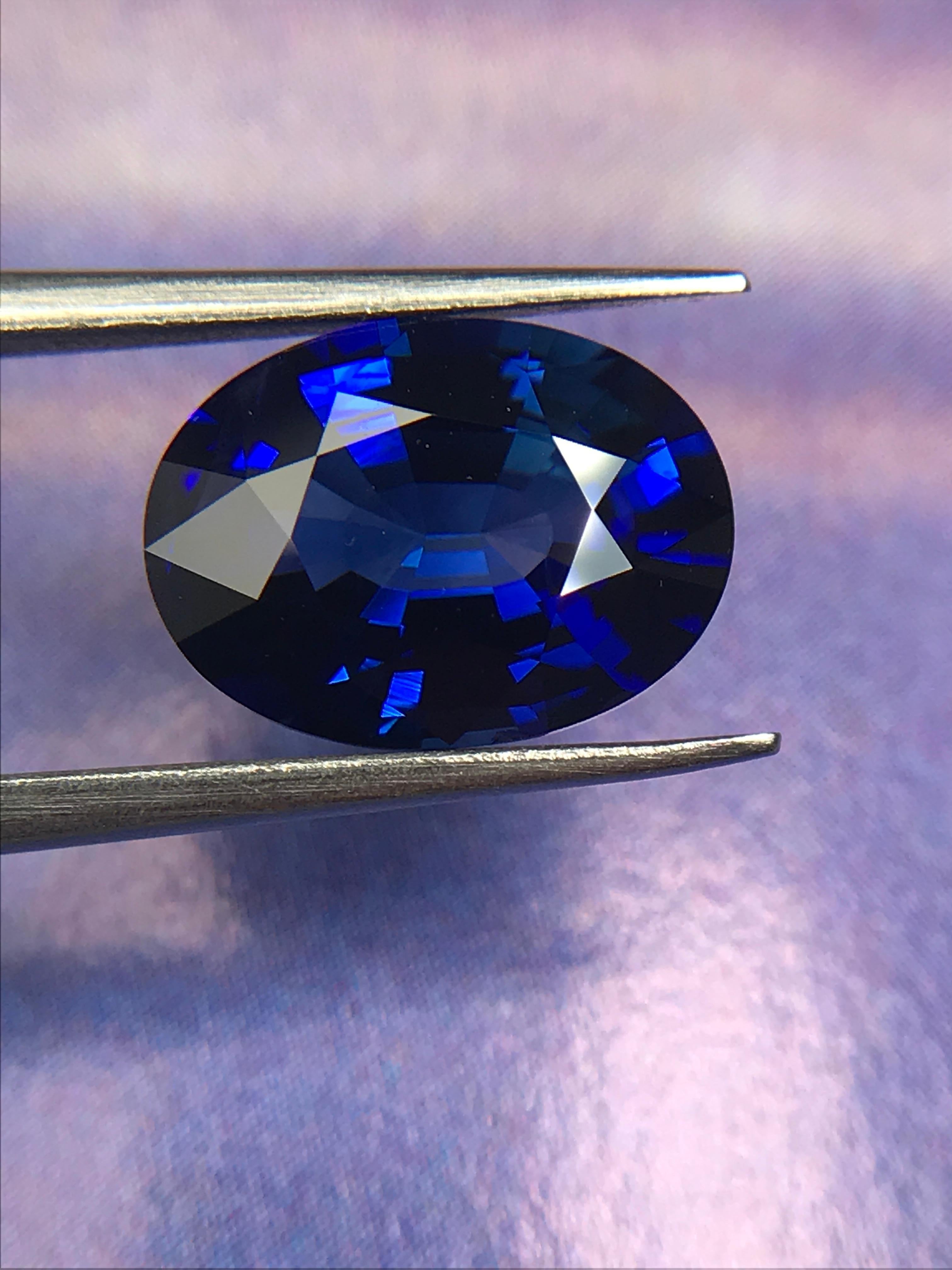 Dazzling 3.80 carat natural oval sapphire in rich royal blue colour perfect for a timeless jewellery piece. 

We specialise in colour gemstones and offer a bespoke jewellery service. The production time for bespoke pieces is usually 4-8 weeks from