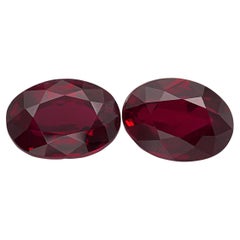 GRS Certified Natural Heated Ruby 3.98 Carats Matching Pair