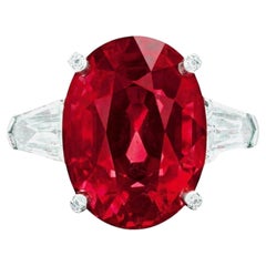 GRS Certified 4 Carat Vivid Red NO HEAT Ruby Ring