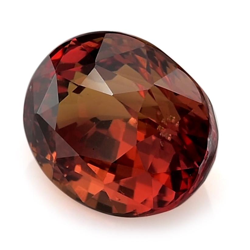 Mixed Cut GRS Certified 4.03 Carats Unheated Orange-Red Sapphire  For Sale