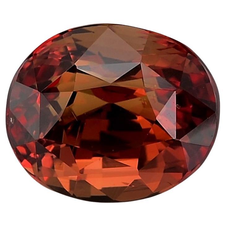 GRS Certified 4.03 Carats Unheated Orange-Red Sapphire 