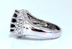 GRS Certified 4.05ct Natural No Heat Vivid Deep Blue Sapphire Diamonds Ring 14kt
