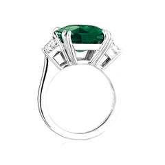 Anello in platino con diamante verde smeraldo certificato GRS da 4,06 carati