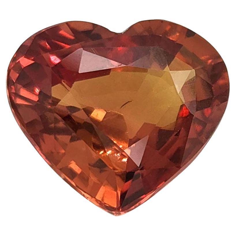 GRS Certified 4.10 Carats Unheated Orange Sapphire For Sale