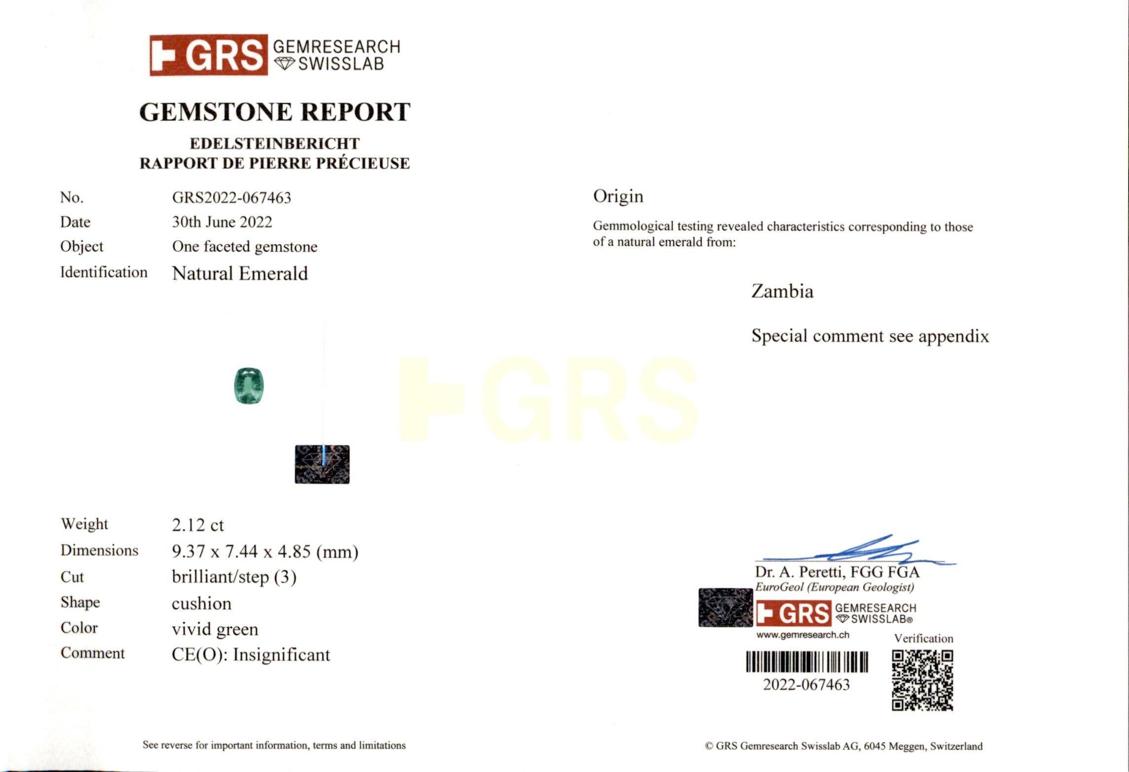 Taille coussin Certifié GRS 4.10 ct. Boucles d'oreilles Vividene & Greene Diamonds en vente