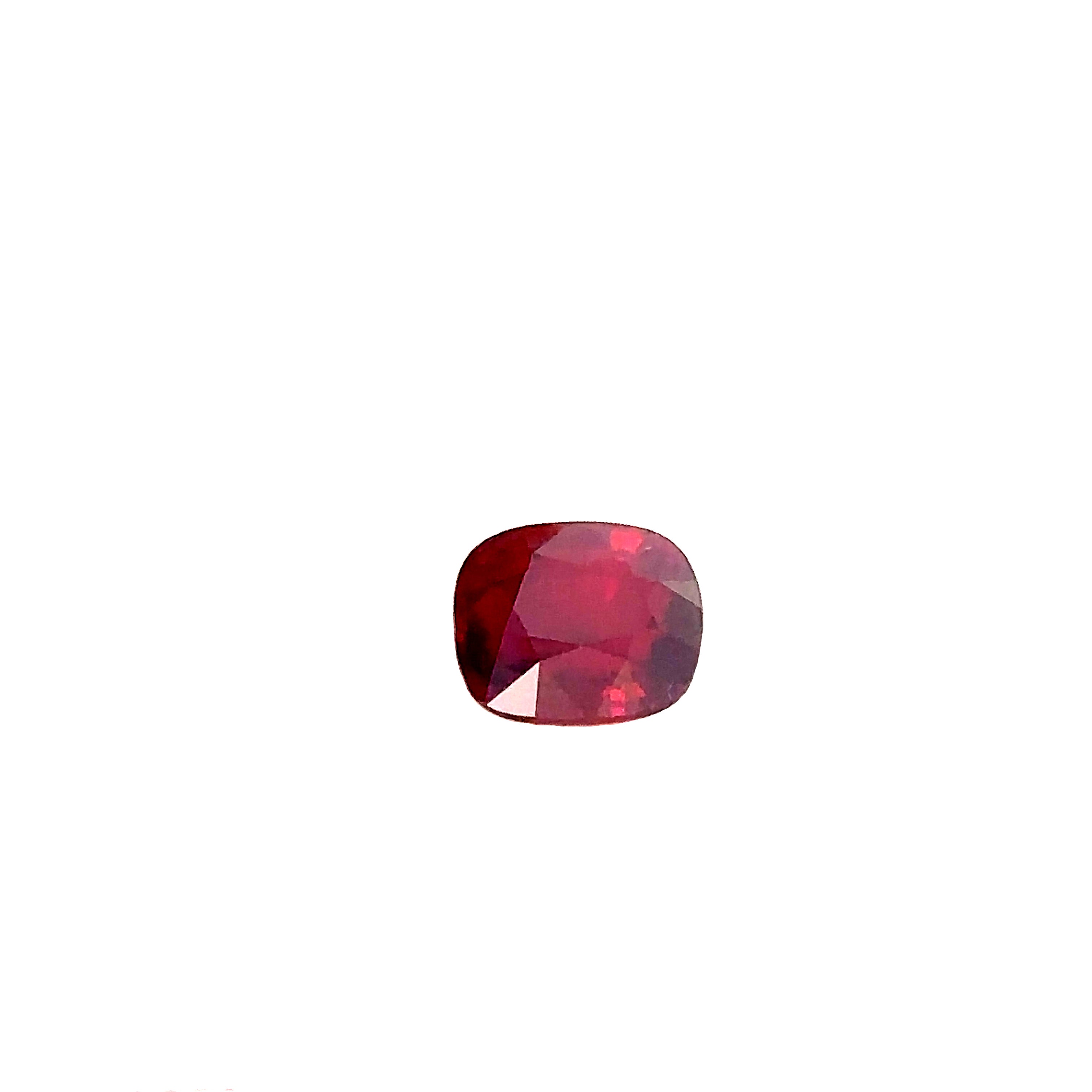 GRS Certified 4.11 Carats Ruby Cushion Shape For Sale