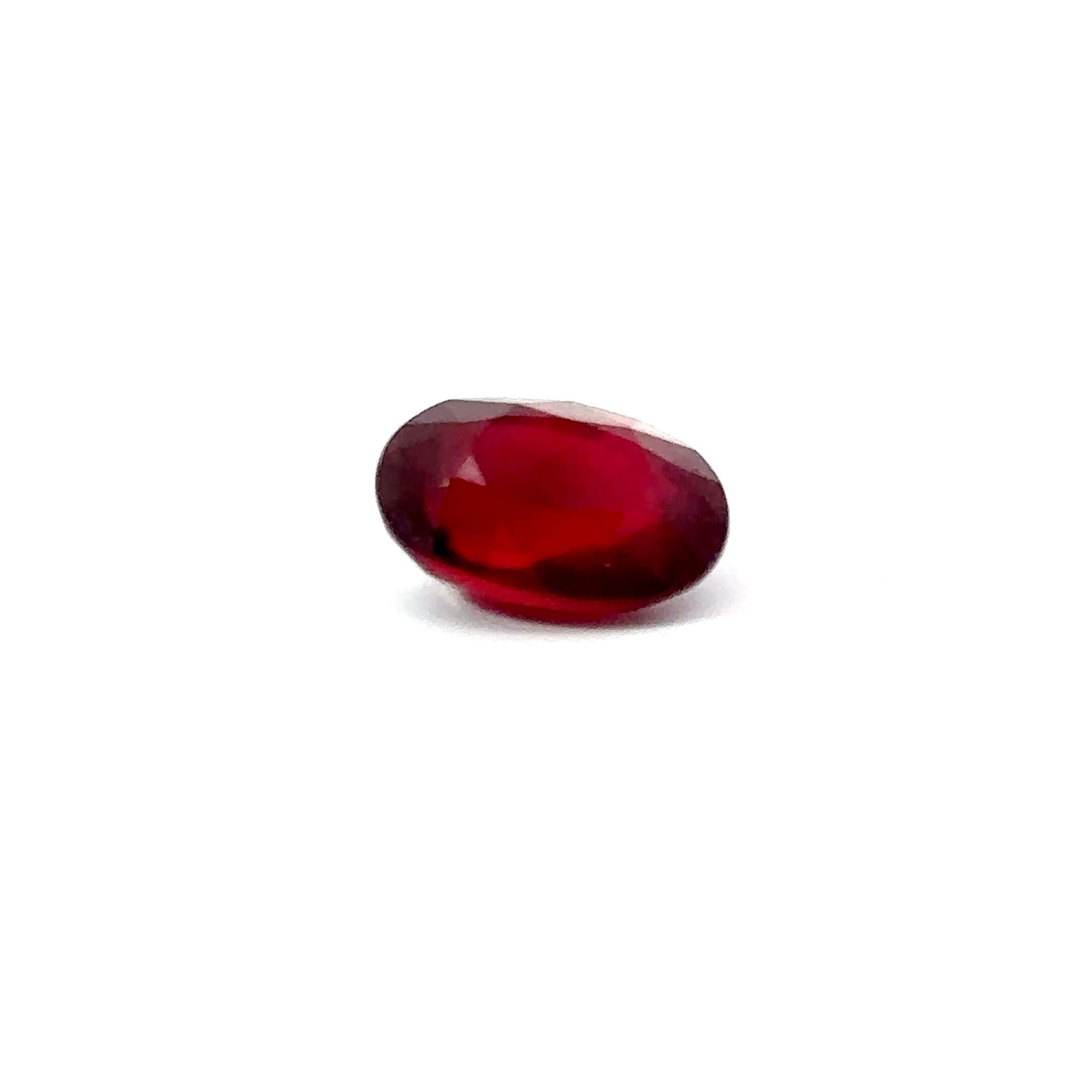 Artisan GRS Certified 4.14 Carats Ruby ( No Heated) Oval Shape For Sale