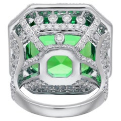 GRS Certified 43 Carat Minor Oil Emerald Diamond Ring