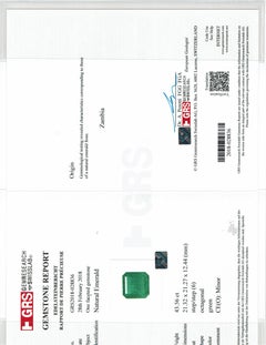 GRS Certified 43 Ct. Green Emerald Diamond Ring