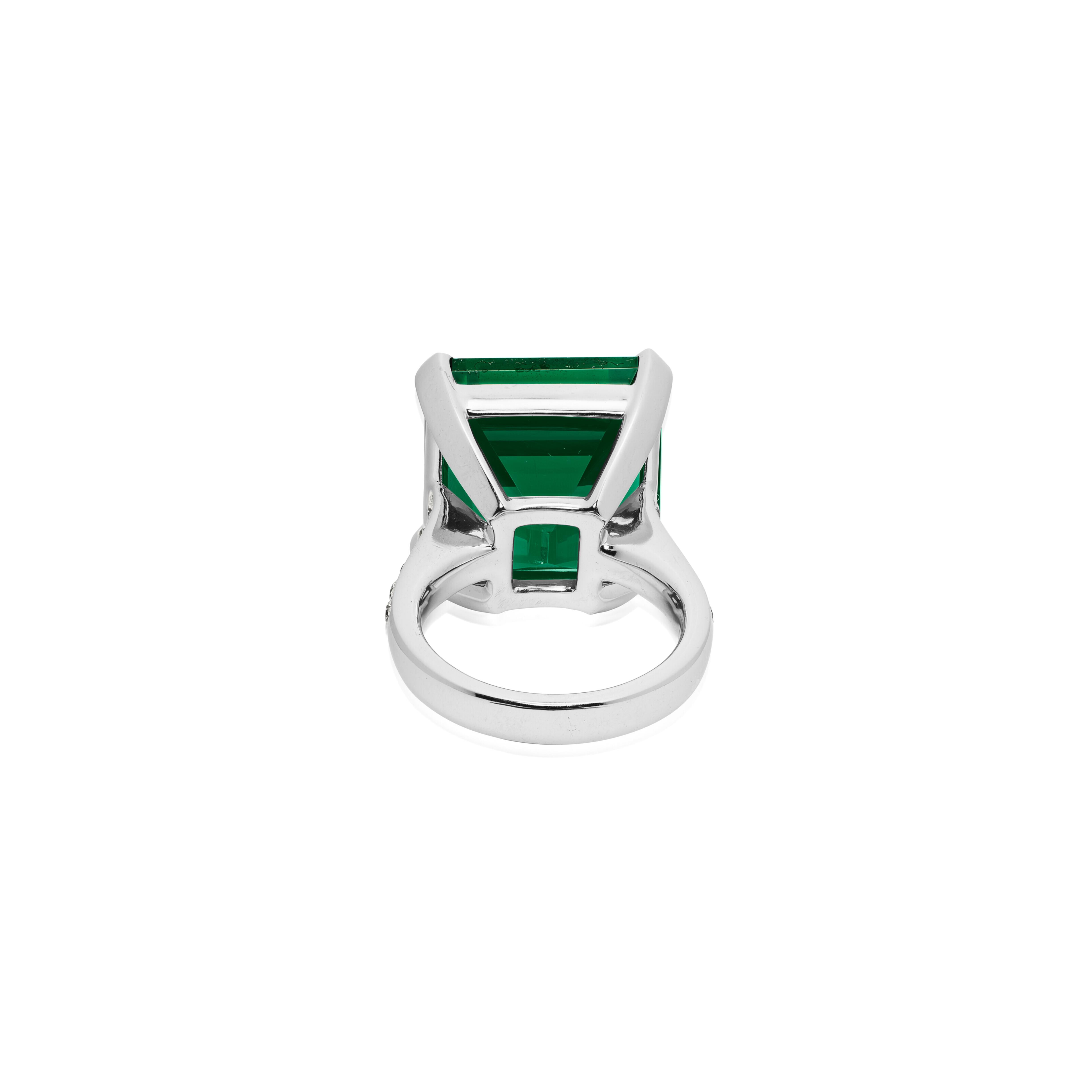 GRS-zertifiziert 43 Karat. Grüner Smaragd-Diamant-Ring (Zeitgenössisch) im Angebot