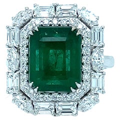 GRS Certified 4.44 Carat Emerald Cocktail Ring 