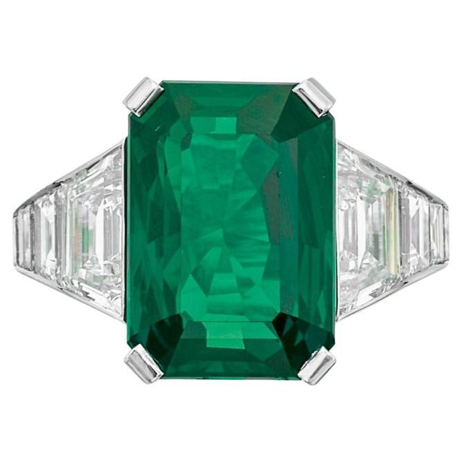 Anillo de diamante esmeralda VIVID GREEN de 7,63 quilates certificado por el GIA