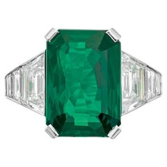 Anillo de diamante esmeralda VIVID GREEN de 7,63 quilates certificado por el GIA
