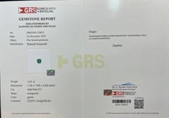 GRS Certified 4.93 Carat Emerald & Diamond 18K Gold Floral Cluster Cocktail Ring