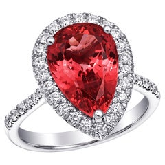 GRS Certified Natural Spinel 4.96 Carats in Platinum Ring with Diamonds