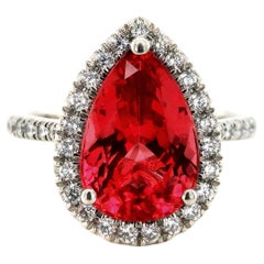GRS Certified 4.96 Carats Spinel Diamonds set in Platinum Ring