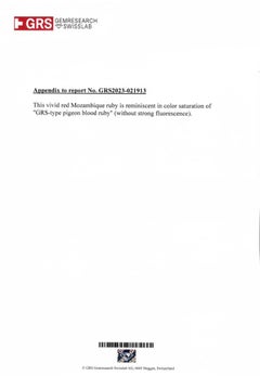 GRS Certified 5 Carat Pigeon Blood Ruby and Diamond Ring