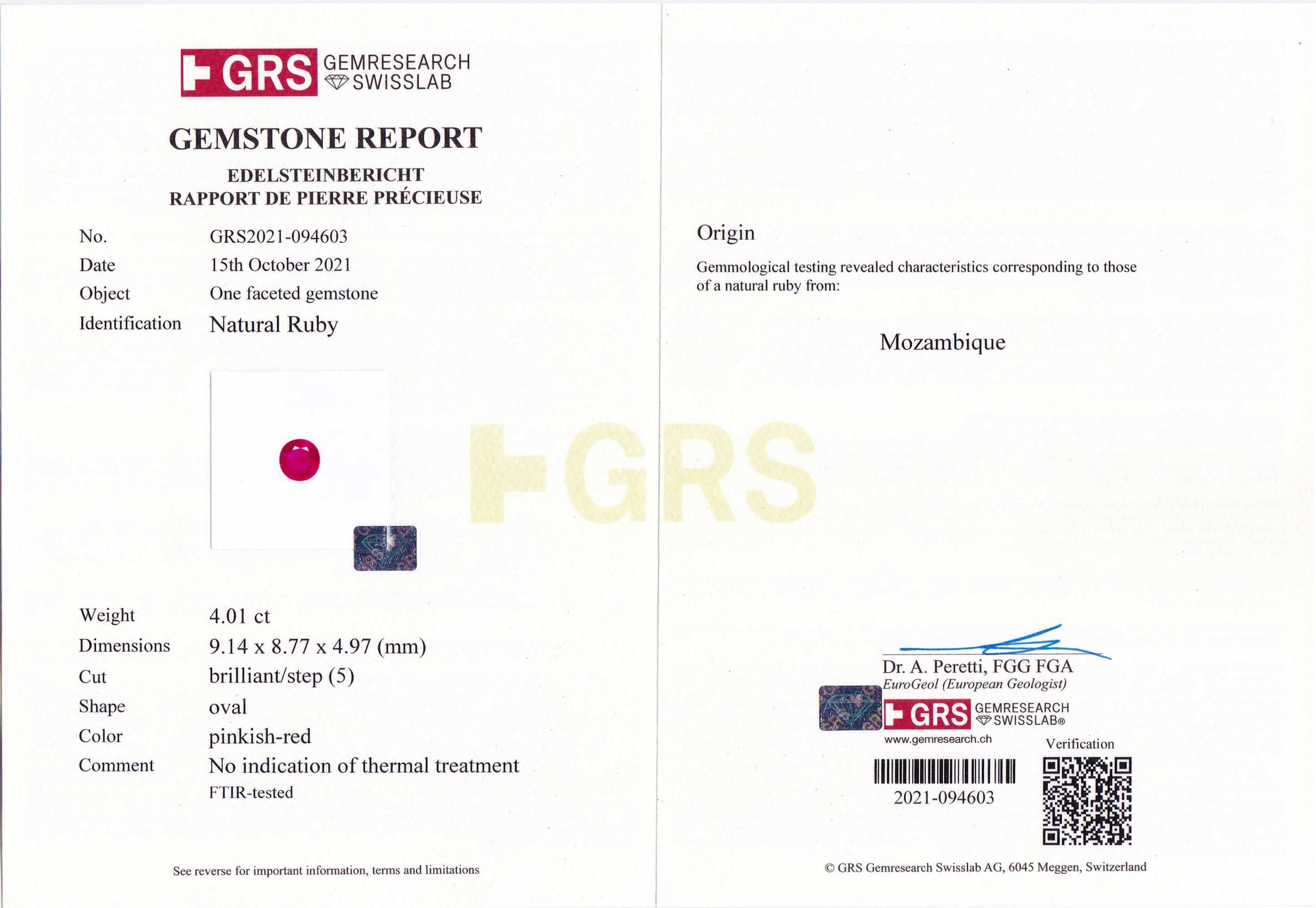 GRS-zertifizierter 5 Karat unbehandelter Rubin-Diamant-Cocktail- Solitär-Ring mit Solitär im Zustand „Neu“ im Angebot in Rome, IT