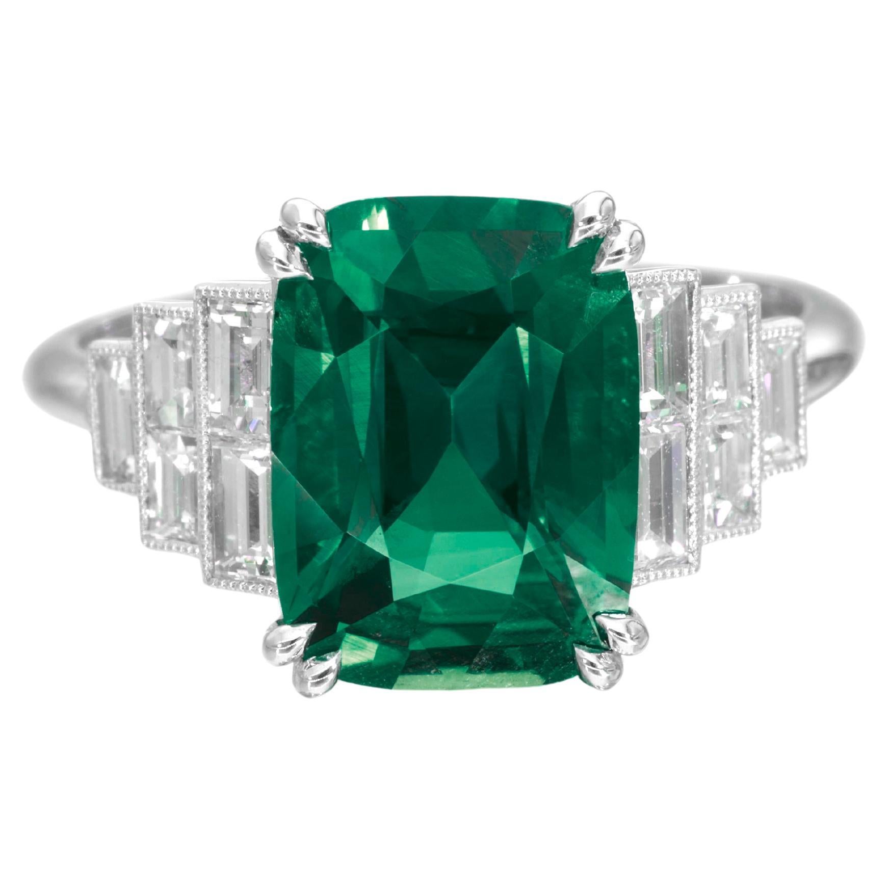 AGL Zertifizierter 5 Karat VIVID GREEN Minor Oil Grüner Diamant Cocktail Ring