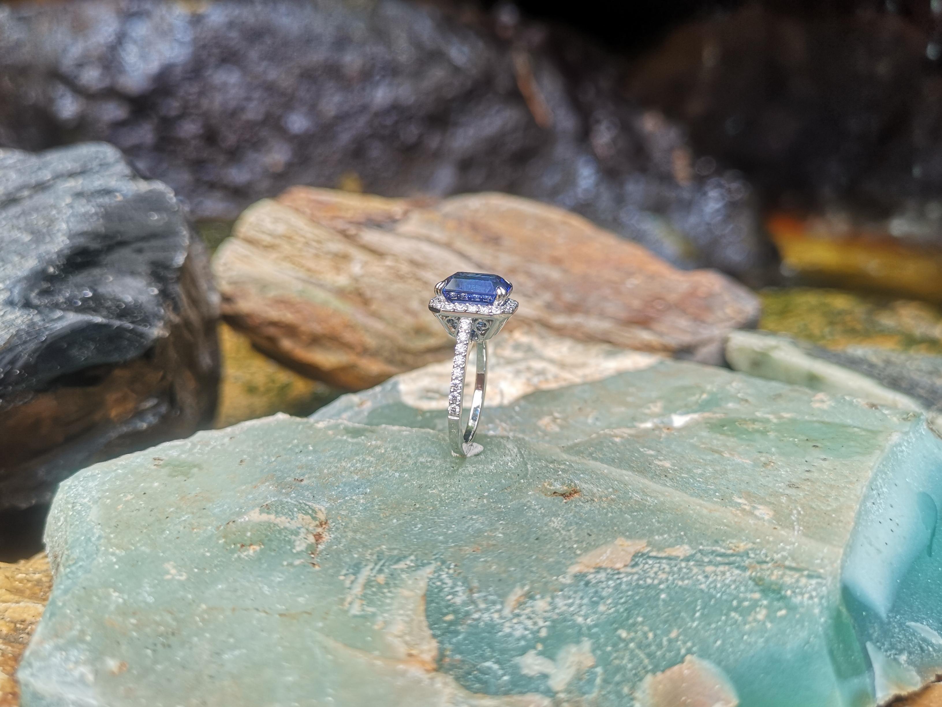 GRS-zertifizierter 5 Karat Ceylon-Blauer Saphir mit Diamantring aus Platin 950 im Angebot 9