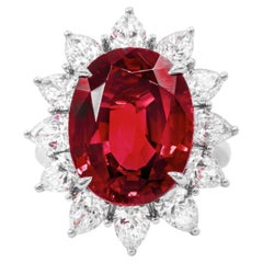 Anello di rubino certificato GRS da 5,13 carati MOGOK NO HEAT, occhio pulito