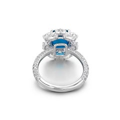 GRS Certified 5.20 Ct. Untreated Sapphire Diamond Ring
