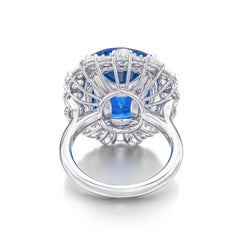 GRS Certified 5.21 Carat Blue Ceylon UNHEATED Sapphire Ring
