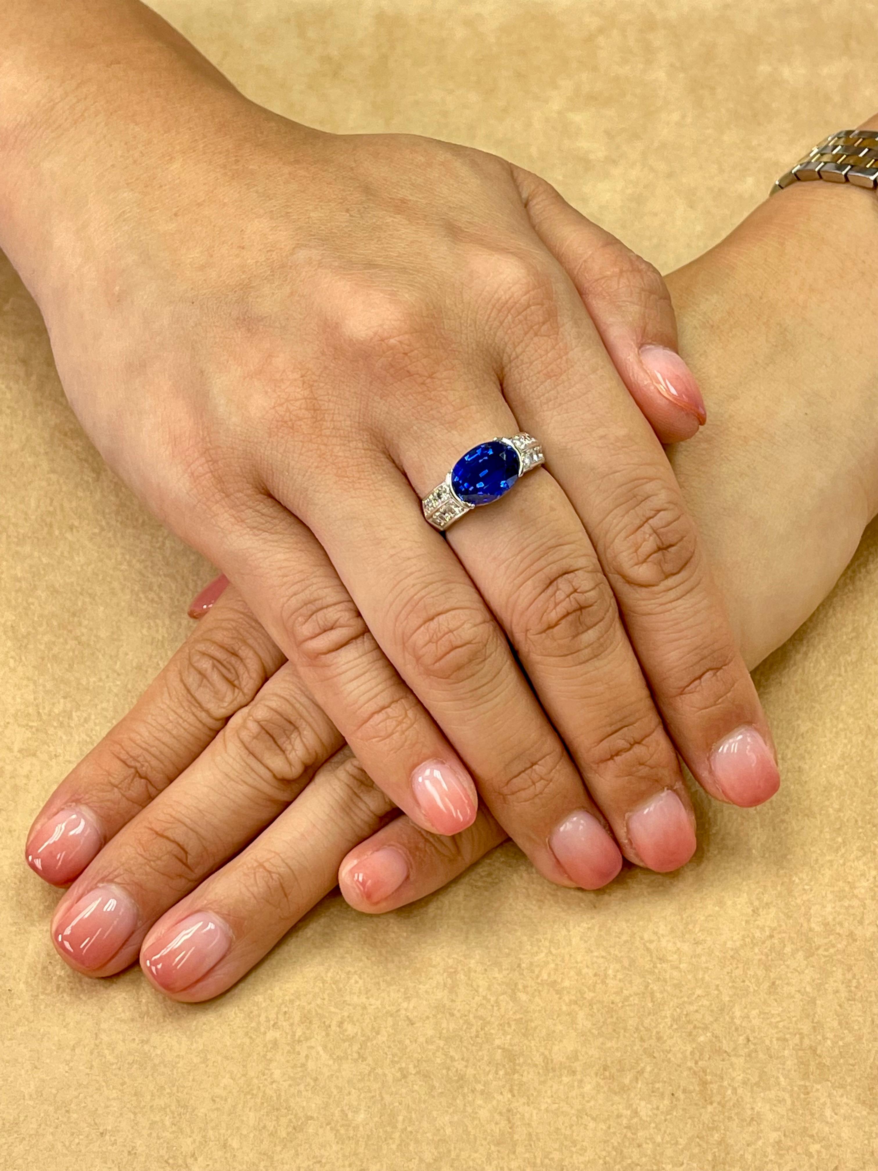 The HD video says it all! It does not get any better than this and also a great price point. The size, color and clarity are exceptional. The Sri Lanka or Ceylon royal blue sapphire is a vivid blue with excellent clarity. The sapphire is full of