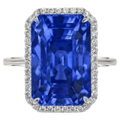 GRS Certified 5.23 Carat Vivid Blue Sapphire UNHEATED Diamond Ring