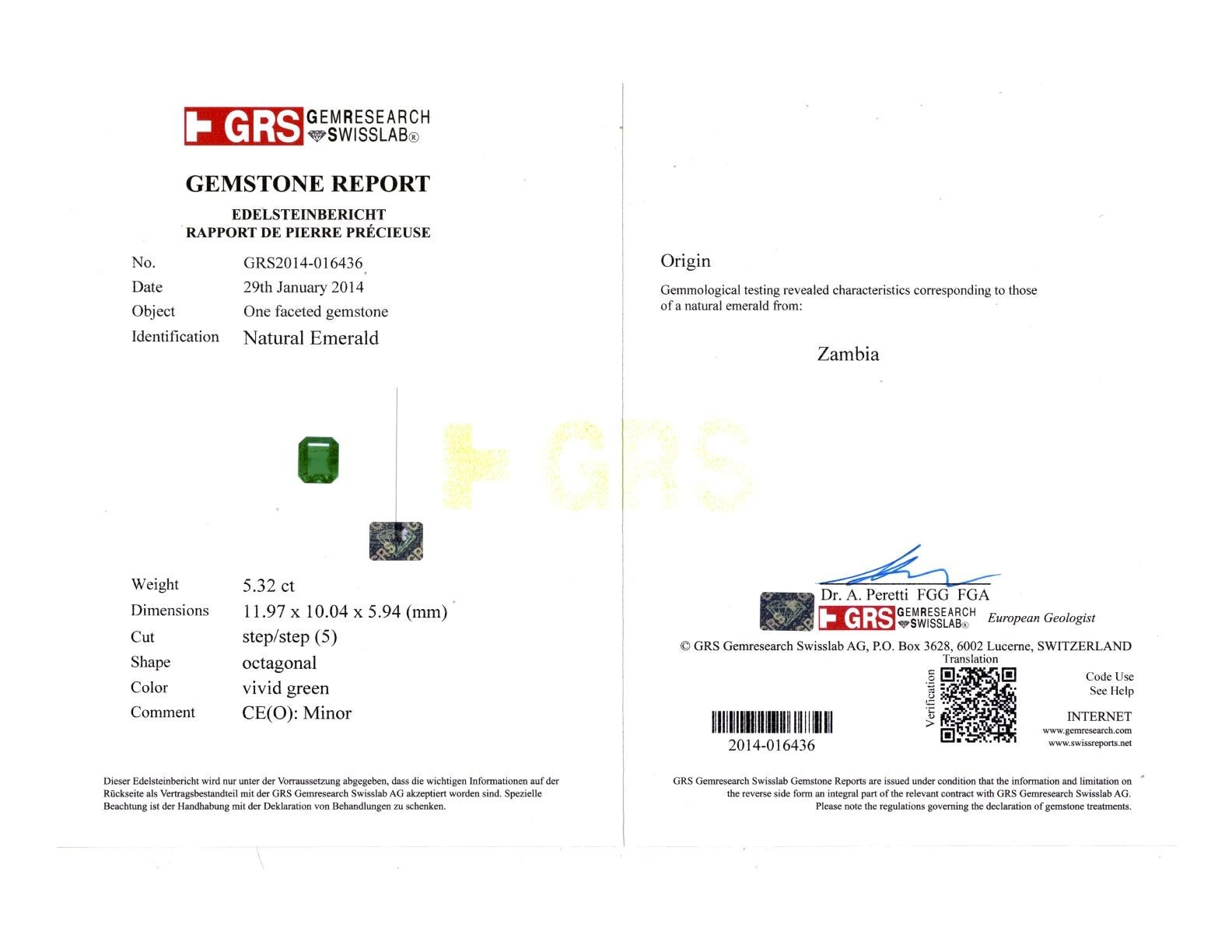GRS-zertifiziert 5,32 Karat Minor Öl Vivid sambischen Smaragd & Diamant-Cocktail-Ring (Zeitgenössisch) im Angebot