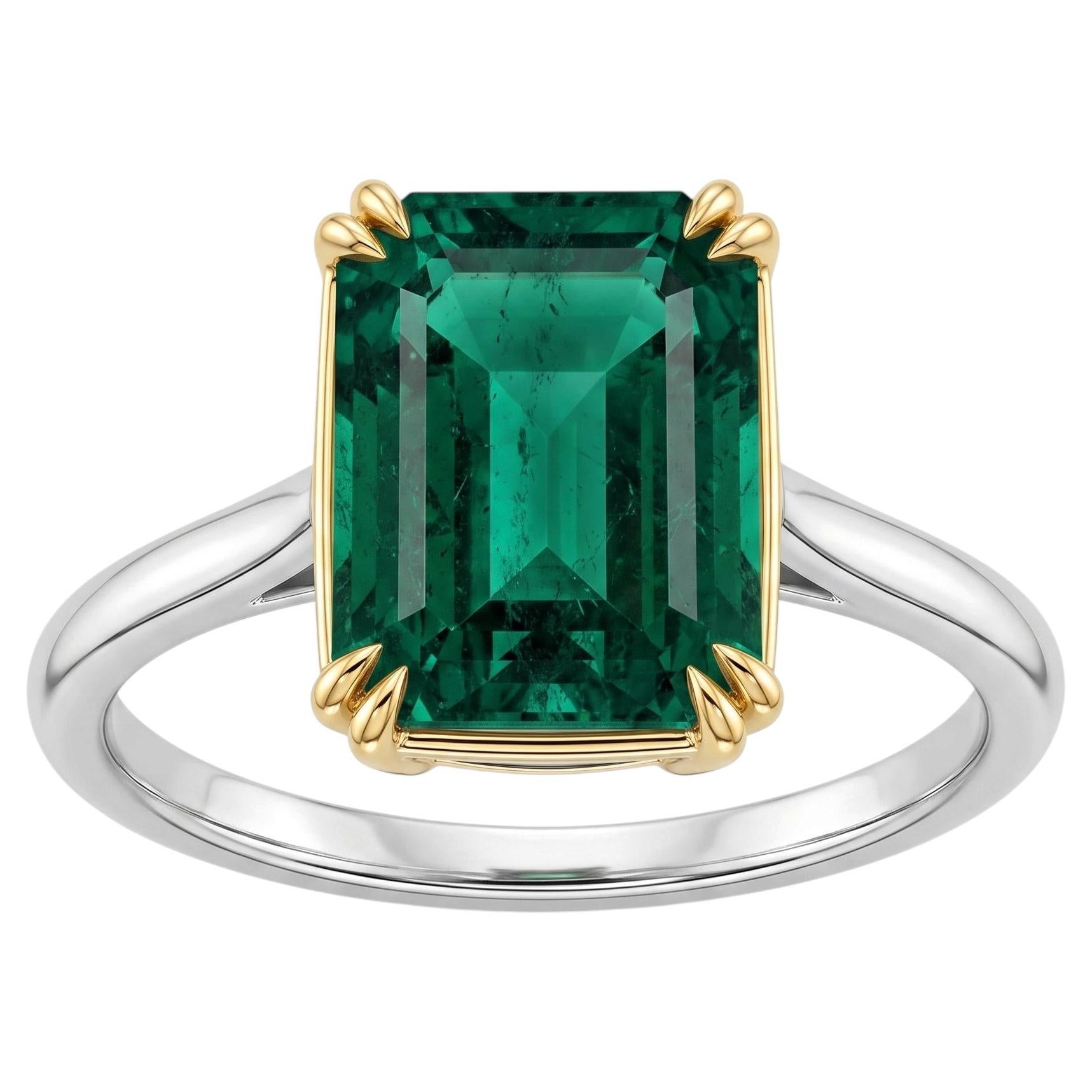 GRS Certified 5.5 Carat Emerald Ring Made-to-Order
