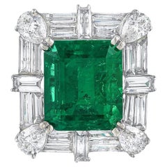 Anello con smeraldo colombiano Muzo certificato GRS da 5,53 carati, di colore verde vivo