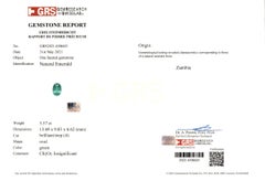 GRS Certified 5.57 Carat Green Emerald INSIGNIFICANT Oil Half moon Diamond ring