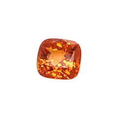 GRS Certified 5, 57 Carats Orange Cushion Shape Sapphire
